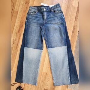 Womens American eagle low rise baggy wide leg jeans sz 6 nwt Colorblock